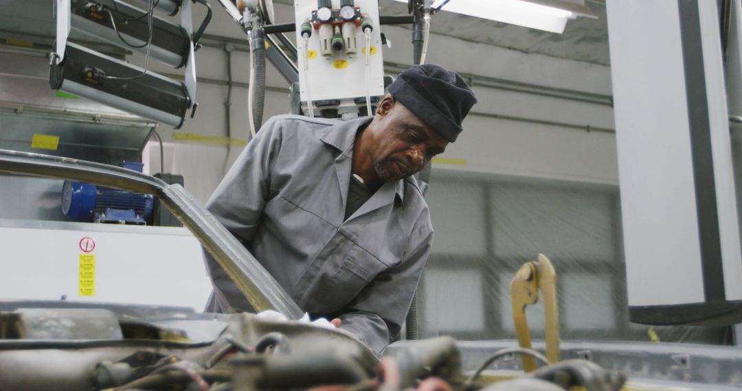 Experienced Male Mechanic Working in a Modern Auto Repair Shop - Free Images, Stock Photos and Pictures on Pikwizard.com