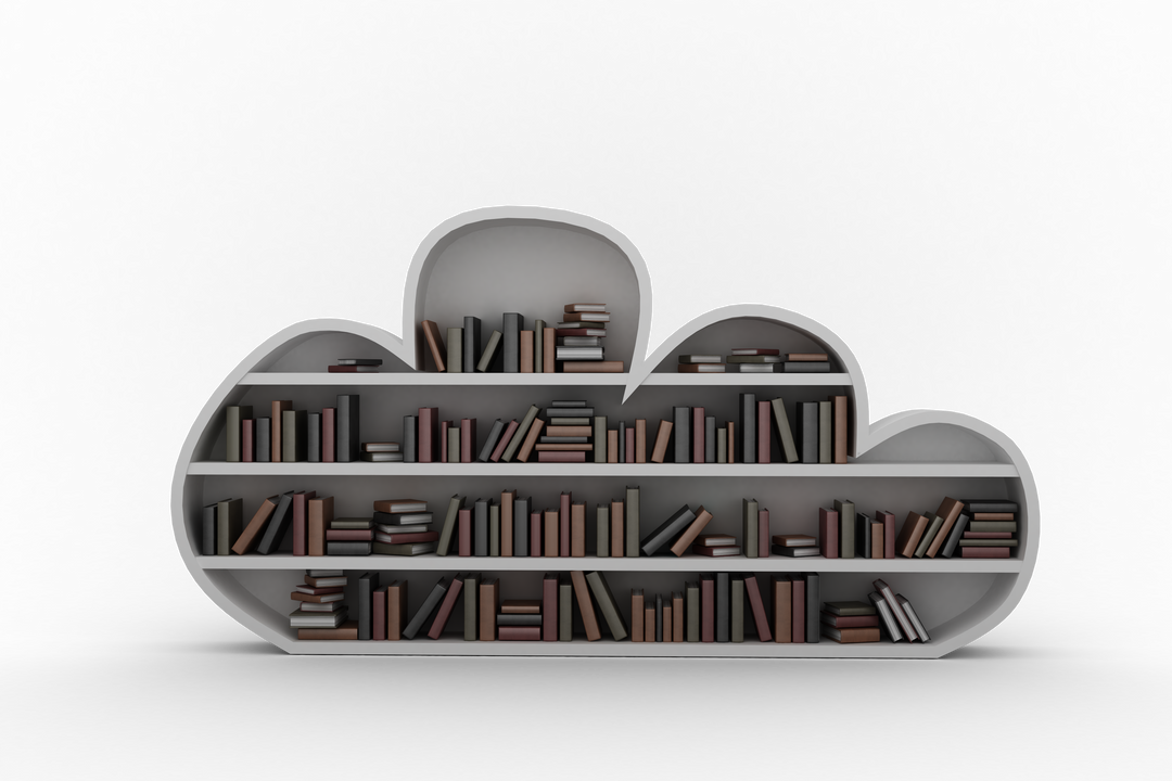 Cloud Shaped Bookshelf On Transparent Background - Download Free Stock Images Pikwizard.com