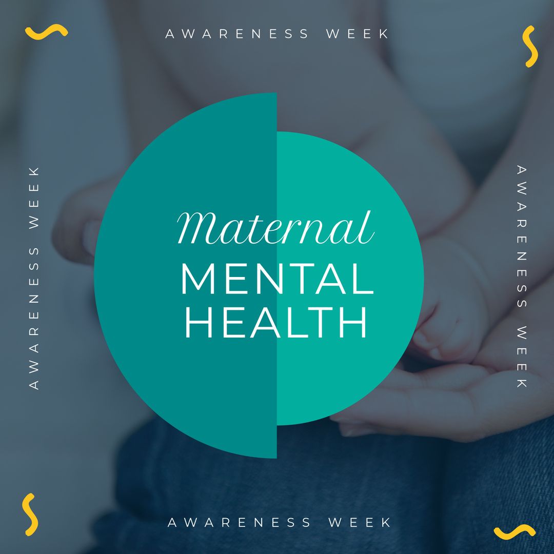 Maternal Mental Health Awareness Graphic with Mother and Baby