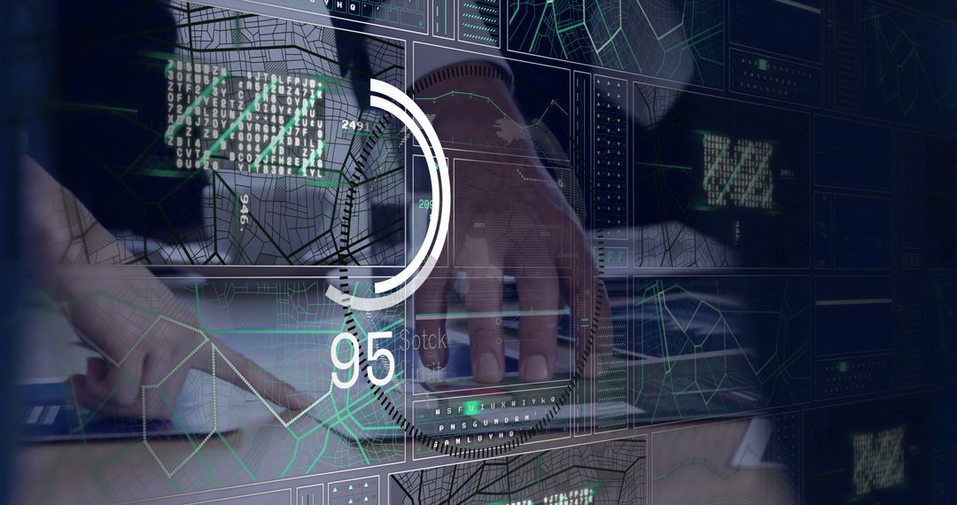 Digital Data Visualization with Futuristic Code Interface