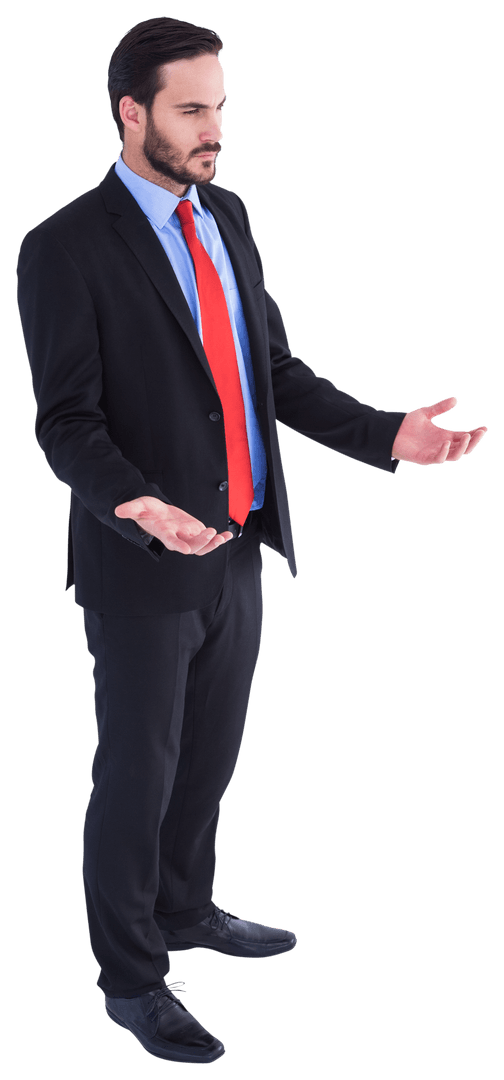 Businessman Presenting with Transparent Background