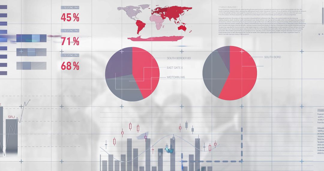 Data Visualization of World Map, Pie Charts and Bar Graphs for Global Analysis - Free Images, Stock Photos and Pictures on Pikwizard.com