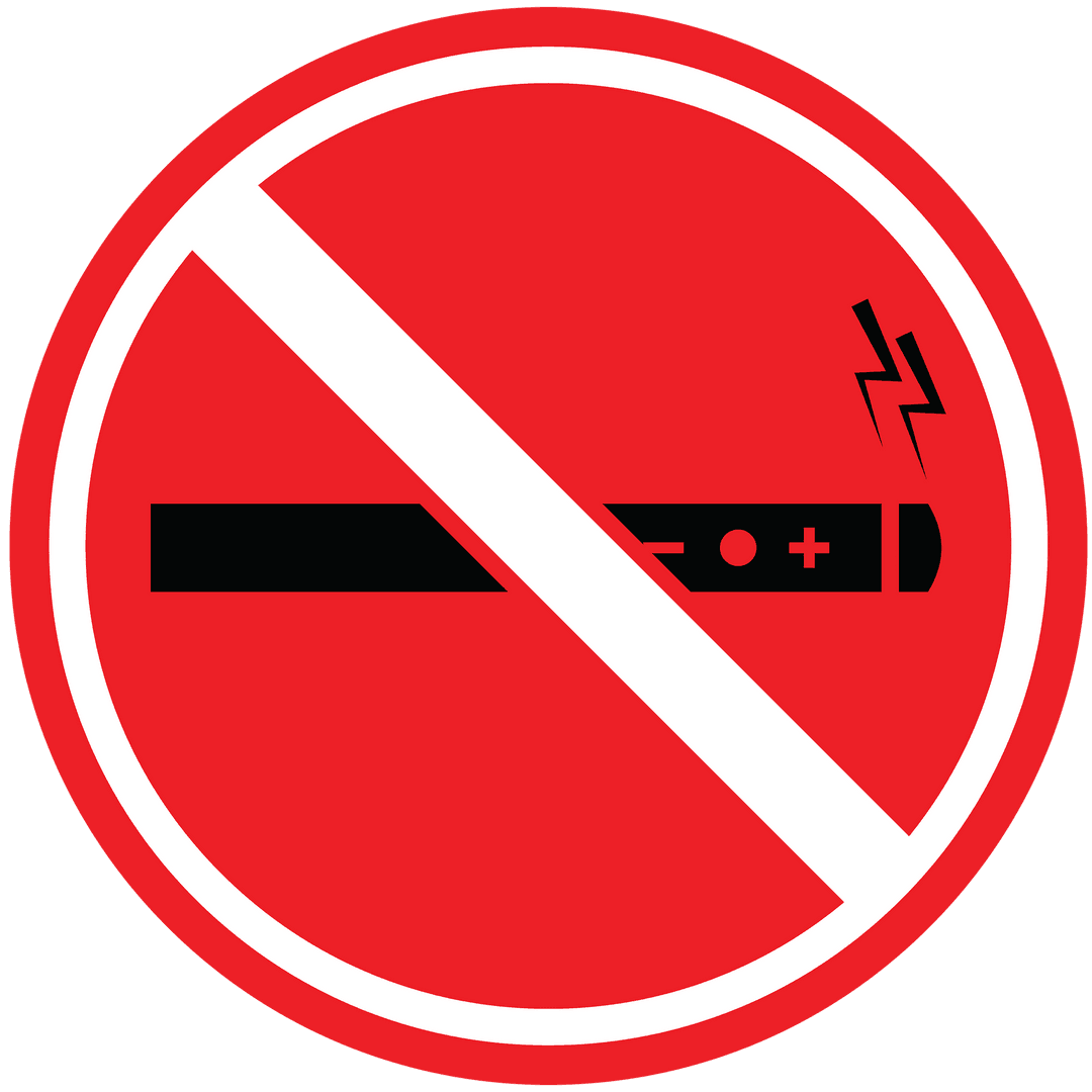 No Vaping Vector Sign on Transparent Background