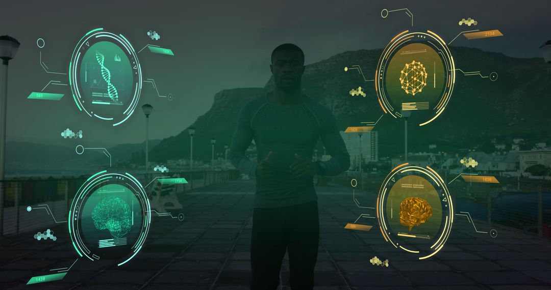 Futuristic Data Holograms with Athlete Training