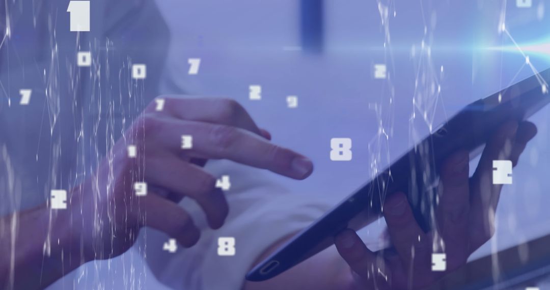 Digital Transformation with Tablet and Numbers Overlay