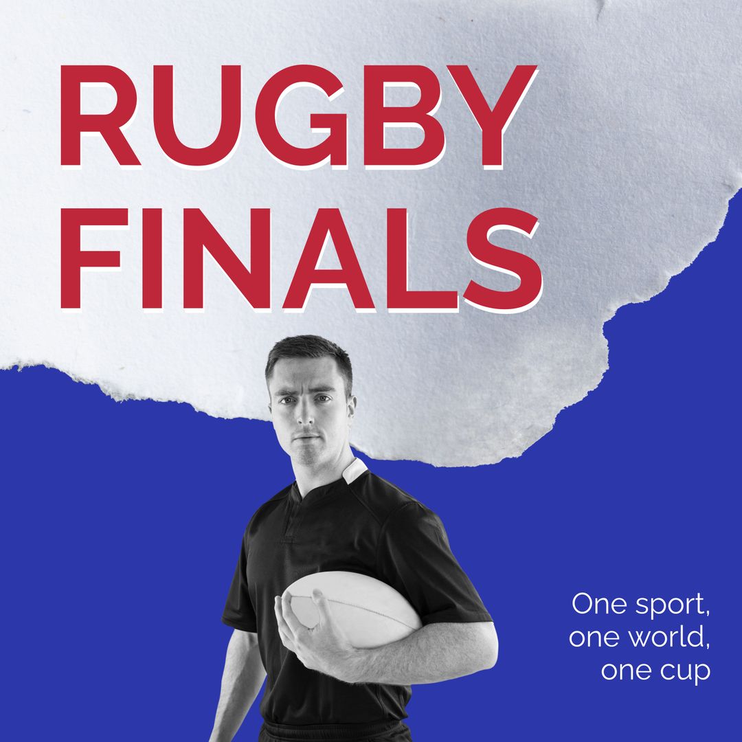 Rugby Finals Promotion with Determined Rugby Player - Download Free Stock Templates Pikwizard.com