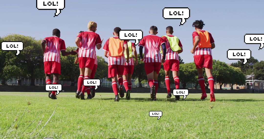 Youth Soccer Team Enjoying Training with Playful Vibes