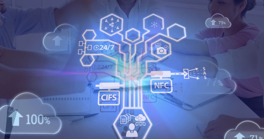 Digital Network Integration with Team Collaboration Concept