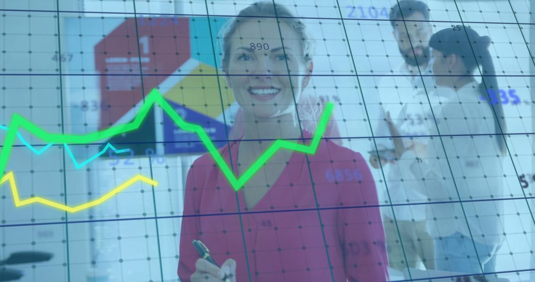 Business People Collaborating with Financial Graphs