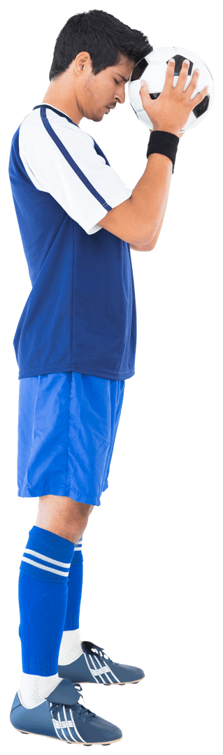 Transparent Soccer Player Focusing Prior to Match