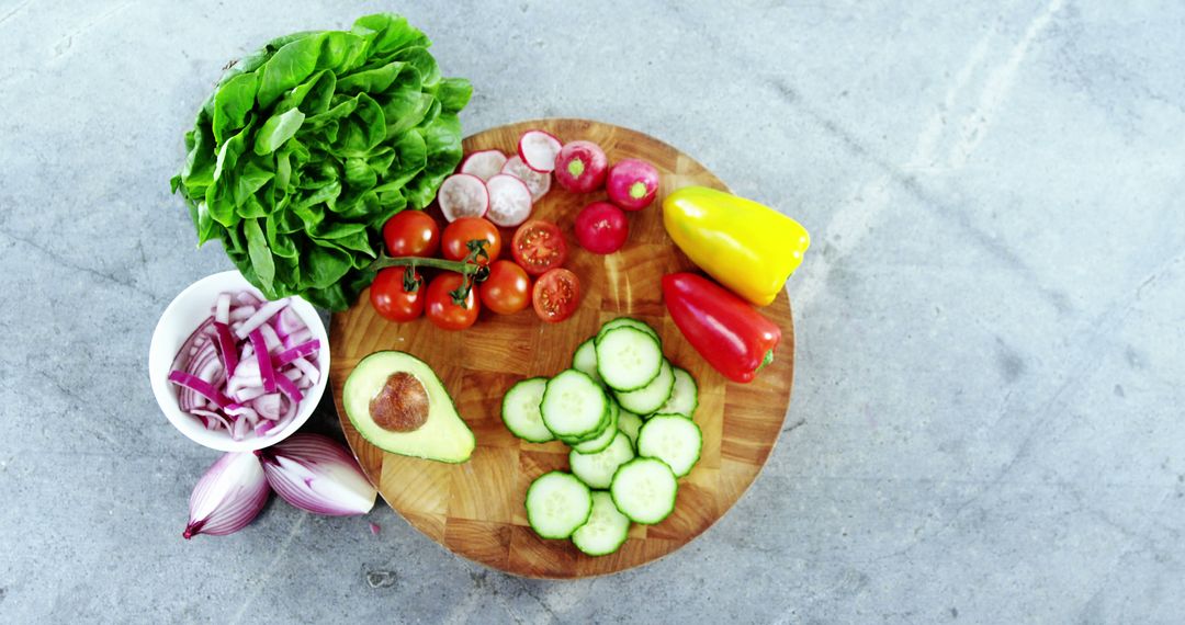 Fresh Assorted Vegetables on Wooden Cutting Board - Free Images, Stock Photos and Pictures on Pikwizard.com