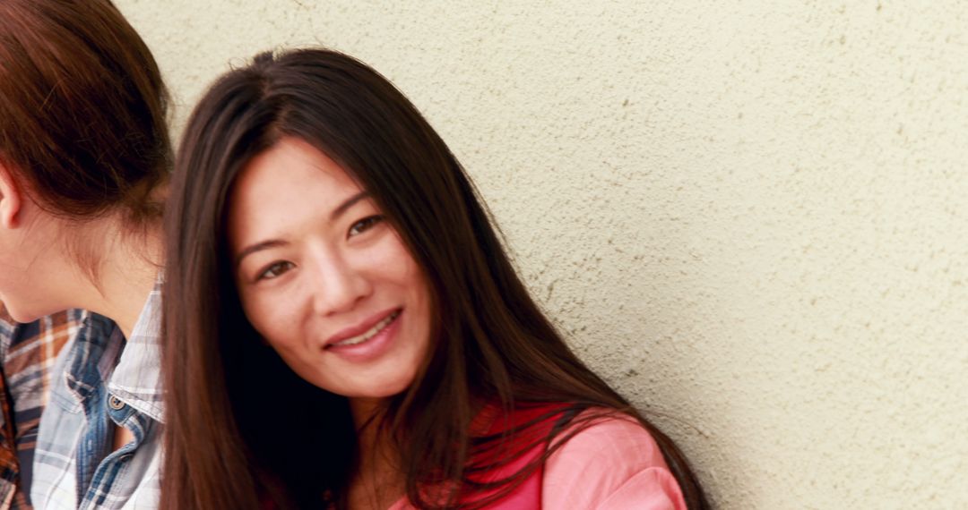 Cheerful Woman with Long Hair Smiling - Free Images, Stock Photos and Pictures on Pikwizard.com