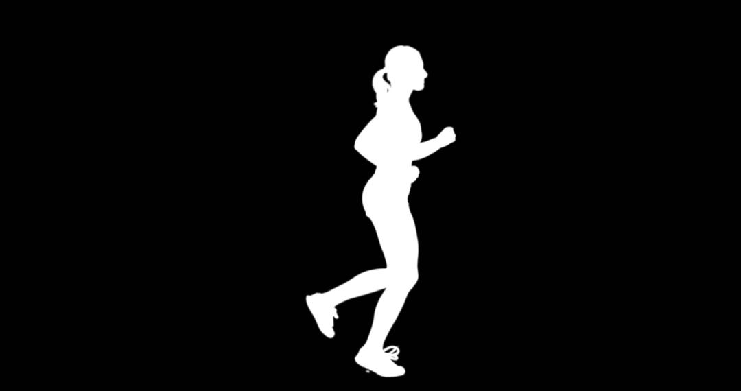 Silhouette of a Woman Jogging on Black Background - Free Images, Stock Photos and Pictures on Pikwizard.com