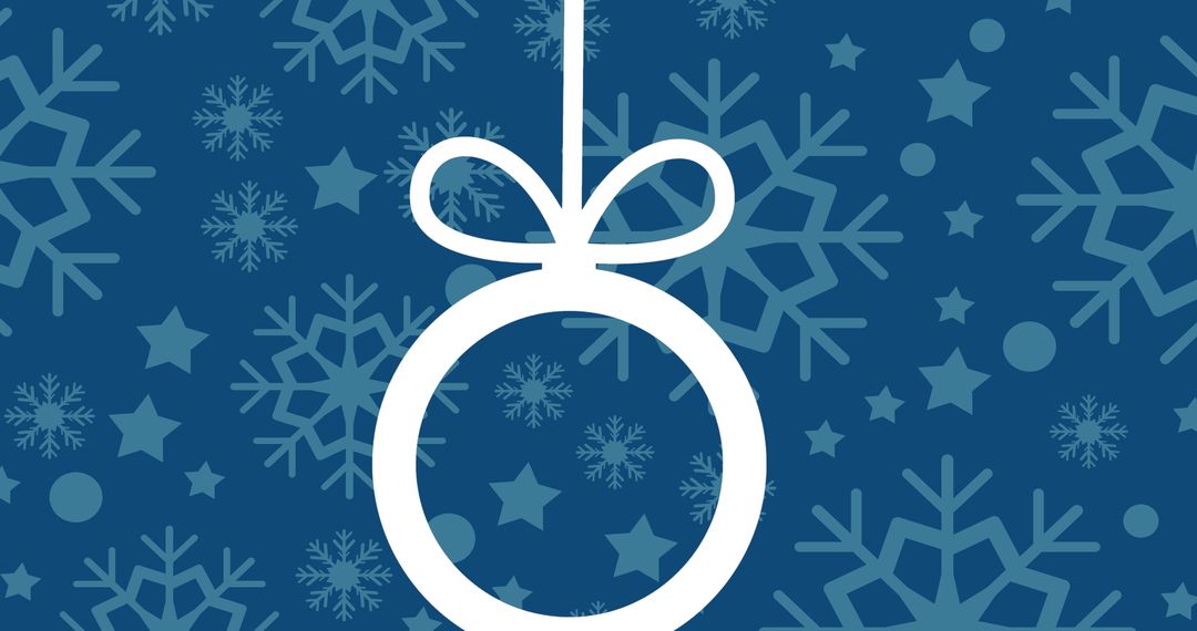 Minimalist Christmas Bauble on Snowflake Background
