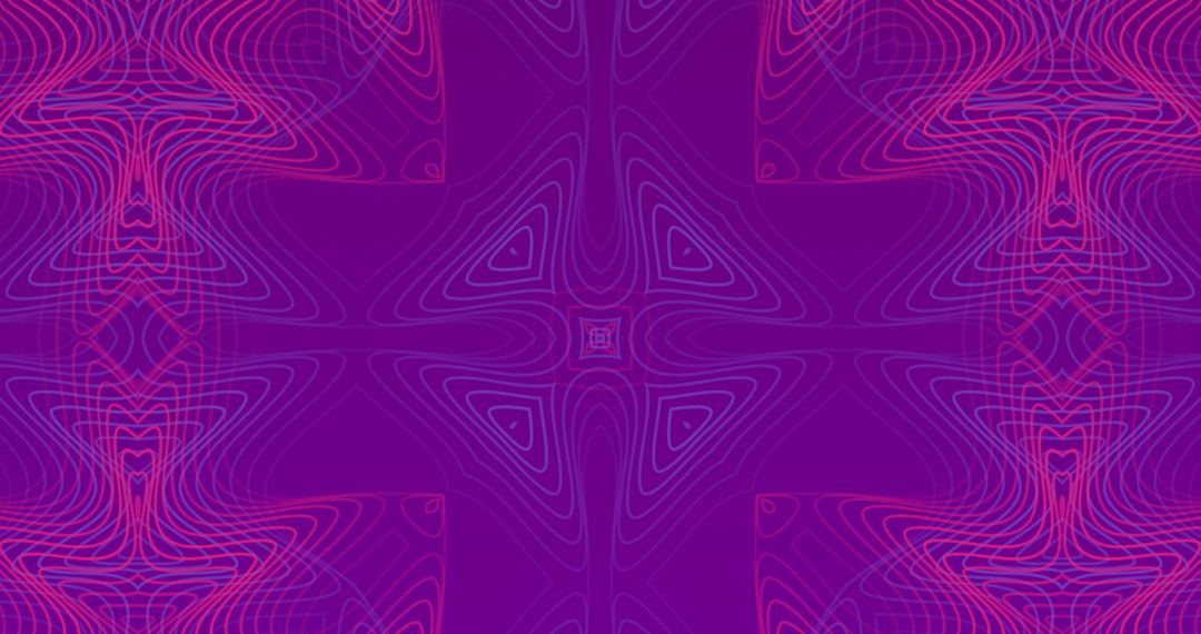 Abstract Kaleidoscope Pattern with Vibrant Purple Waves