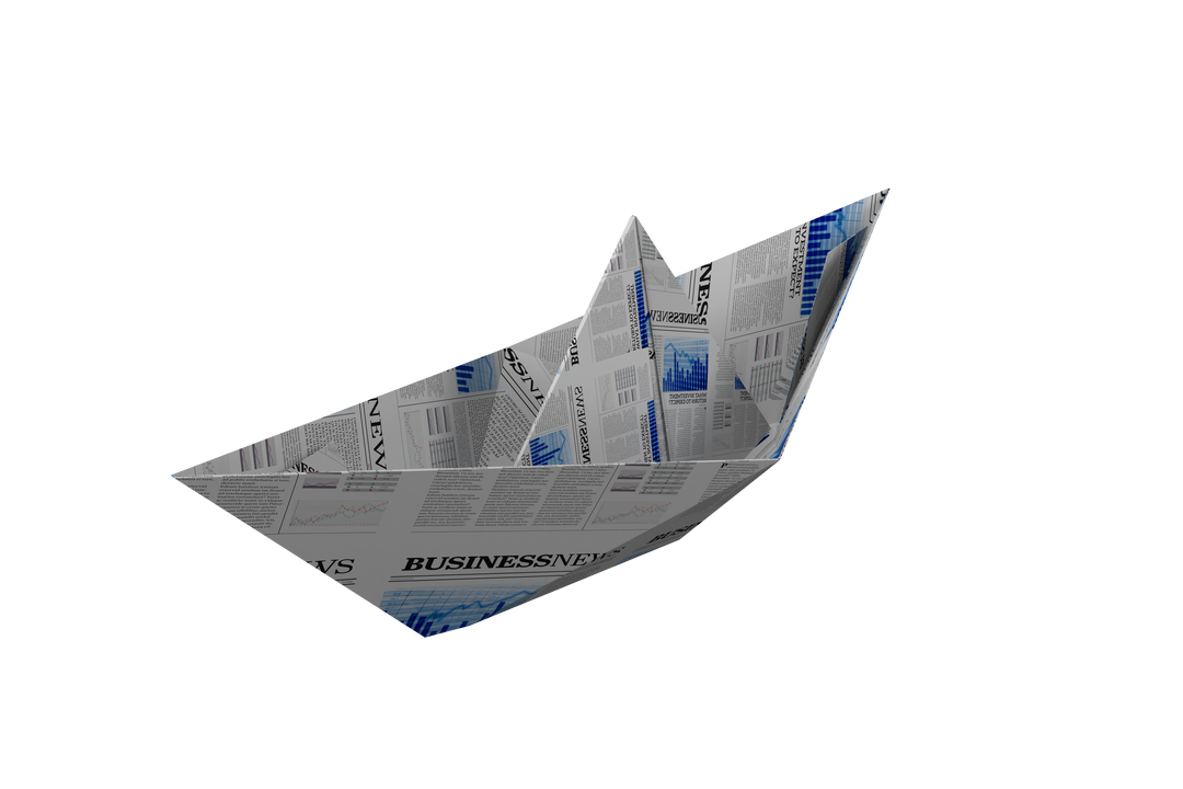 Transparent Origami Paper Boat Made from Newspaper Print - Download Free Stock Images Pikwizard.com