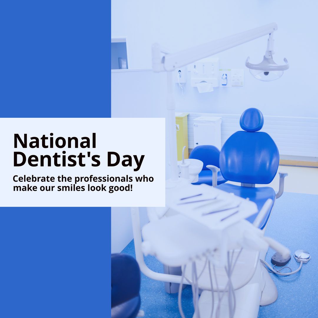 National Dentist's Day Celebration with Dental Chair - Download Free Stock Templates Pikwizard.com