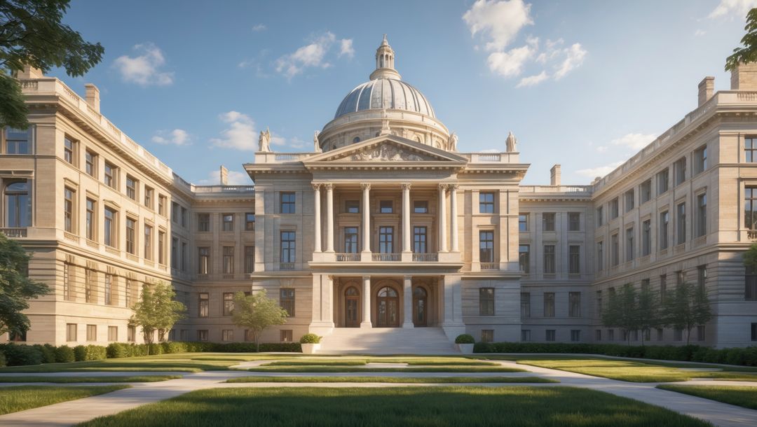 Grand Neoclassical Building with Corinthian Columns
