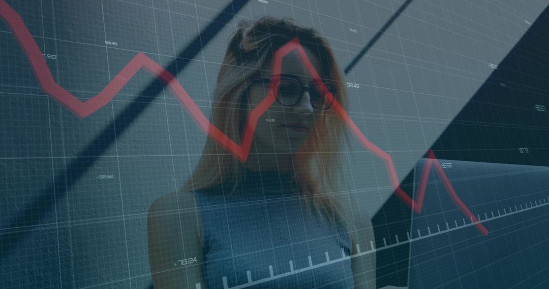 Businesswoman Analyzing Data with Graph in Modern Office