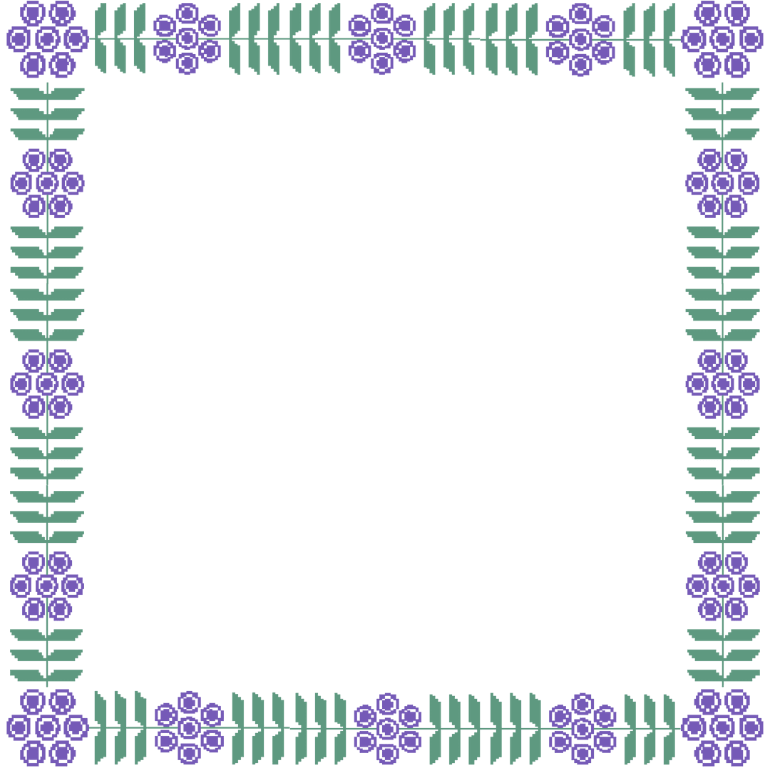 Minimalist Purple Floral Frame on Transparent Background