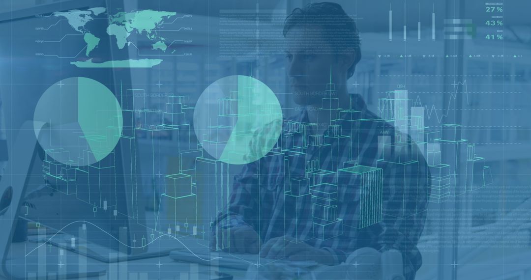 Futuristic Architectural Analysis with Digital Overlays