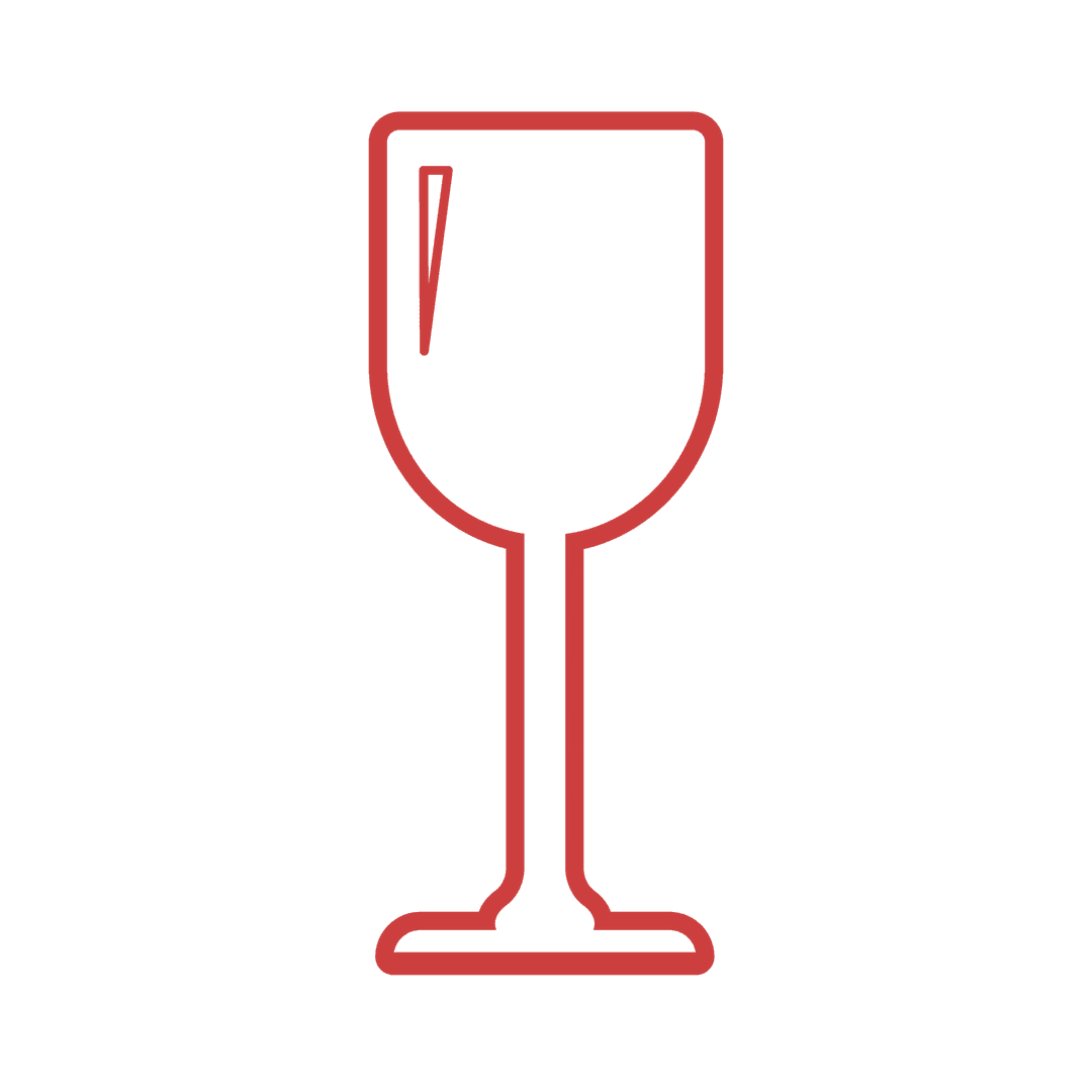 Red Wine Glass Icon on Transparent Background