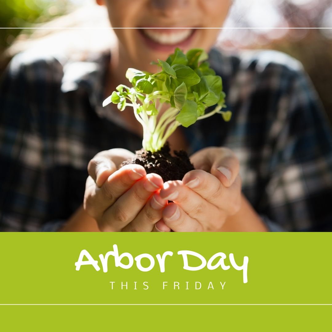 Caucasian Woman Celebrating Arbor Day Holding Seedling - Download Free Stock Templates Pikwizard.com