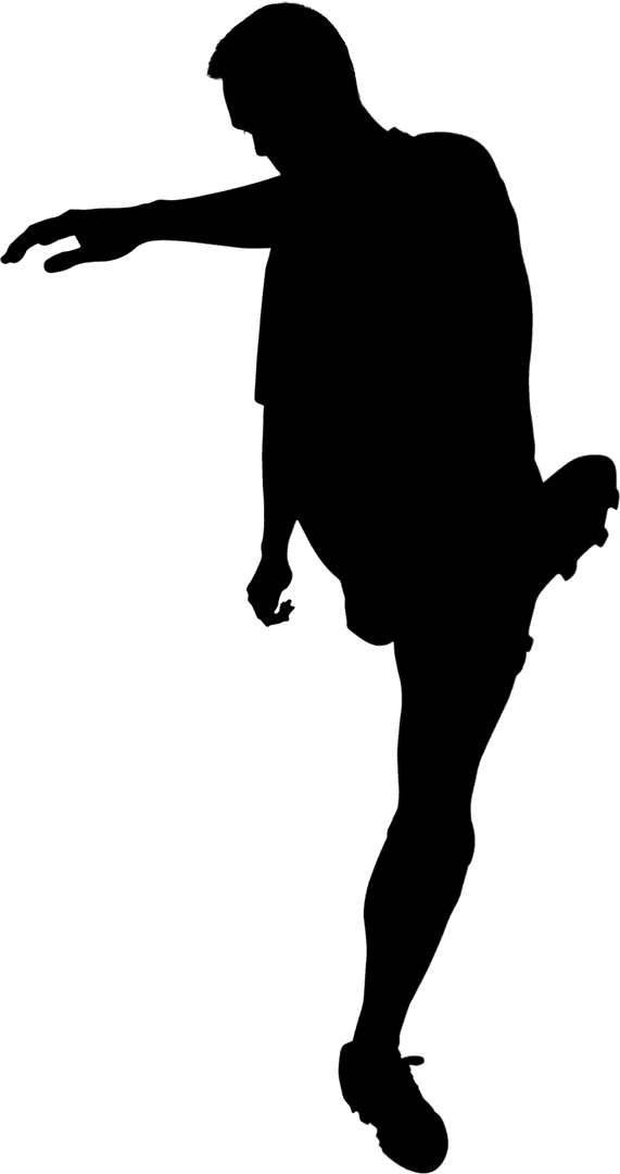 Transparent Silhouette of Soccer Player Kicking