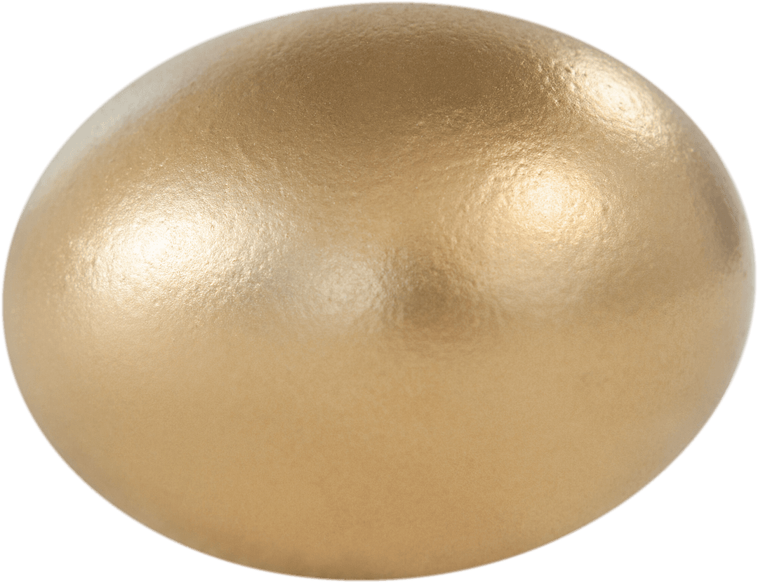 Transparent Golden Easter Egg Isolated on White