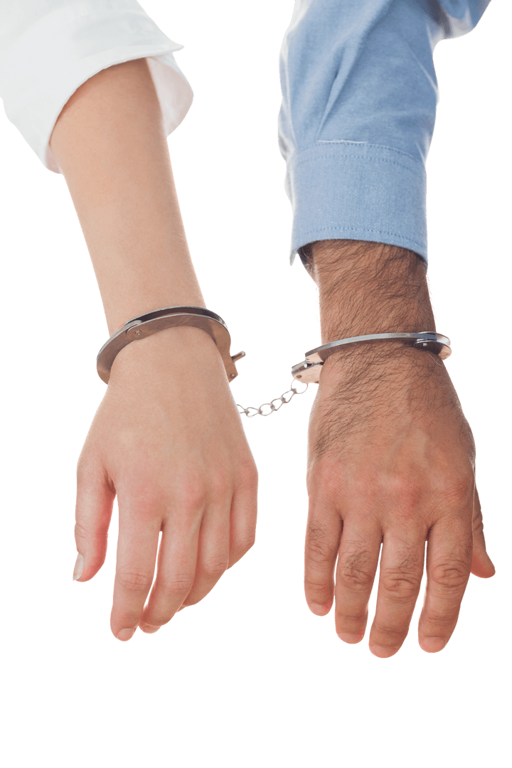 Business Partnership in Transparent Handcuff Connection