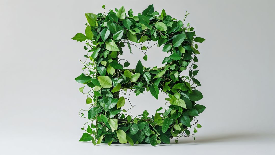 Leafy Letter B with Vines in Modern Studio Design