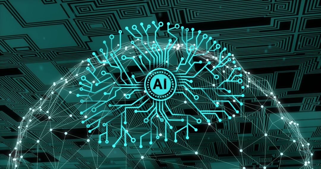 AI Neural Network with Digital Circuit Background