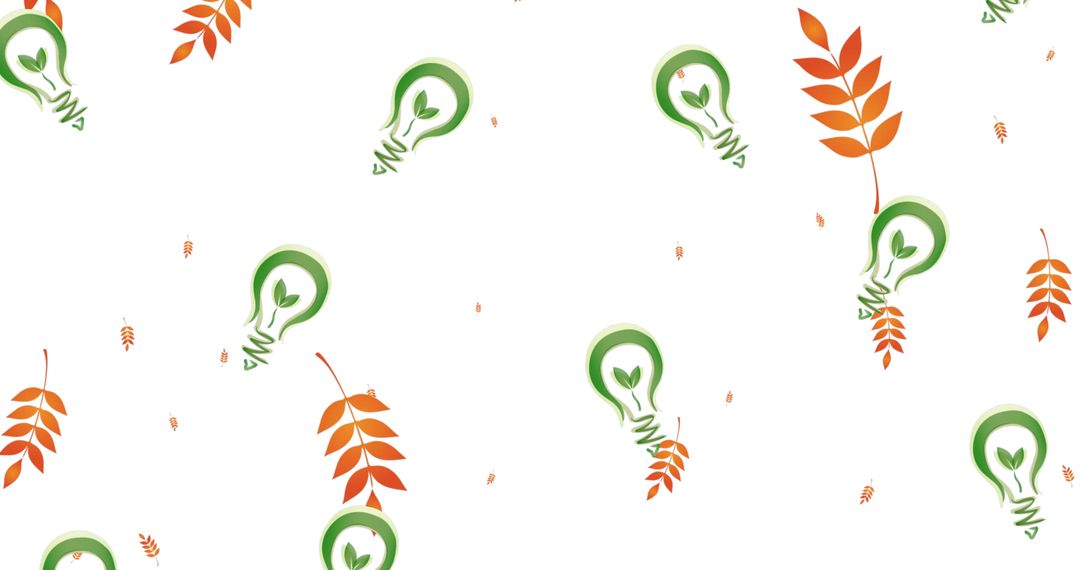 Eco-Friendly Concept with Green Bulbs and Leaves