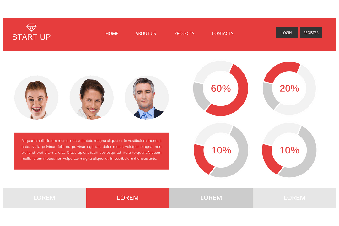 Transparent Business Profiles with Statistics on Startup Website