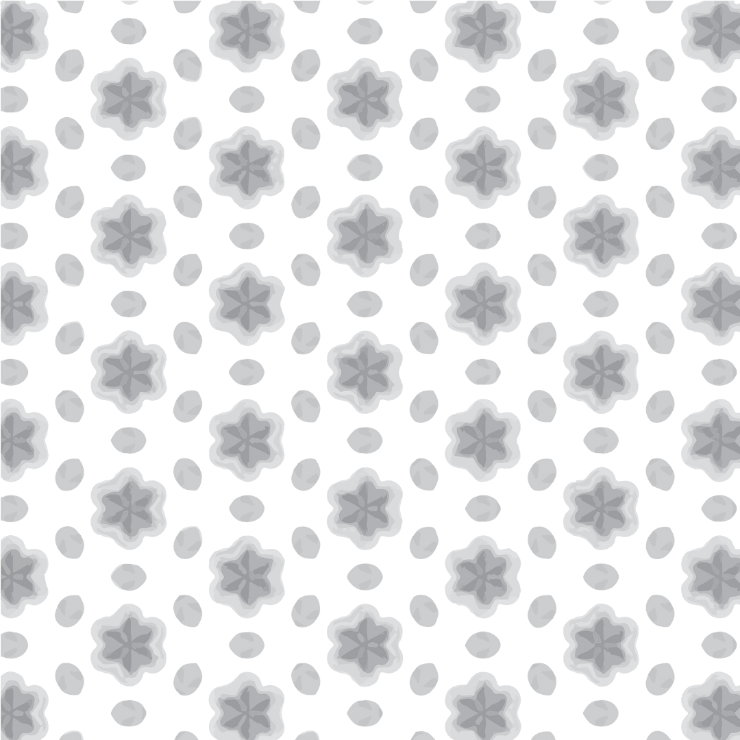 Seamless Grey Flower Pattern on Transparent Background
