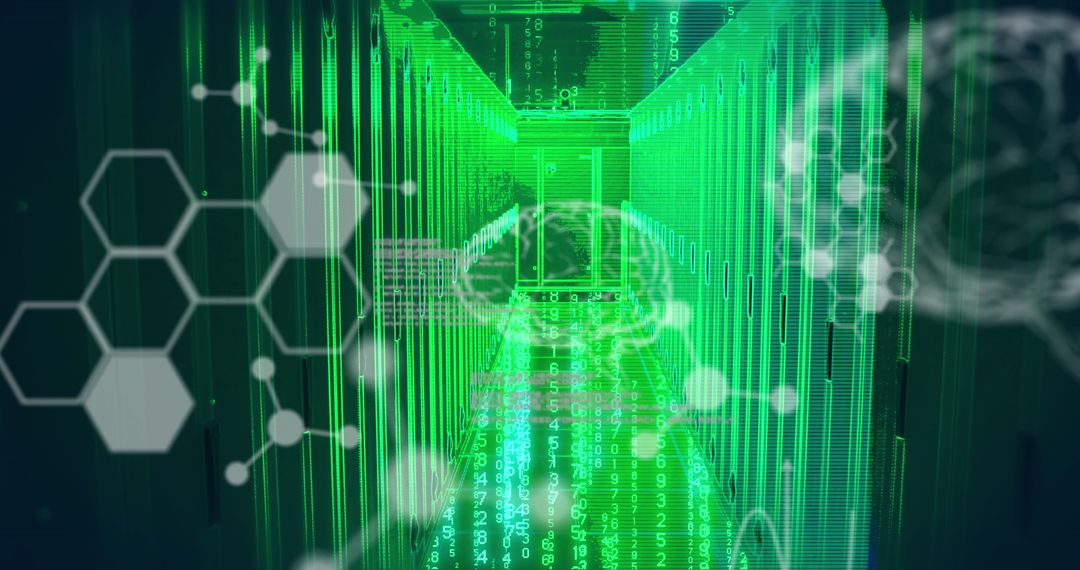 ai data processing with digital interfaces and servers - Free Images, Stock Photos and Pictures on Pikwizard.com