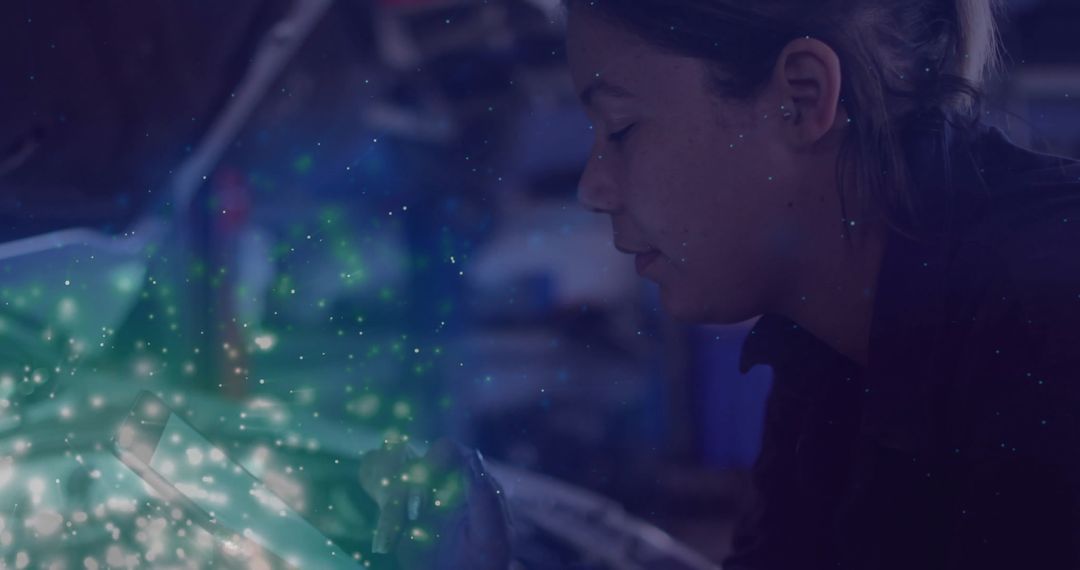 Female Technician Sculpting Metal with Precision in Workshop