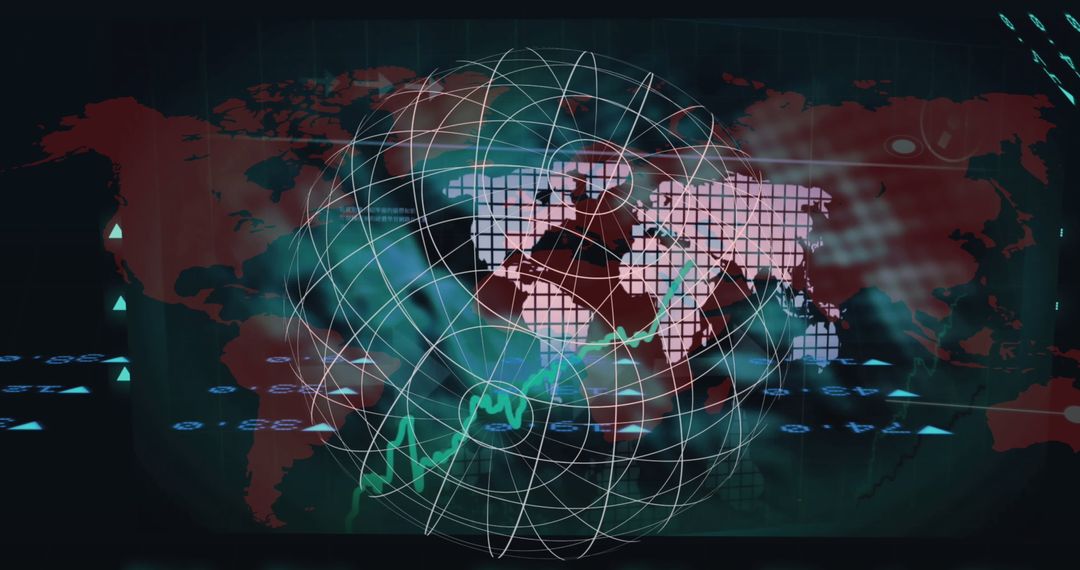 Digital Globe and Data Overlay on World Map