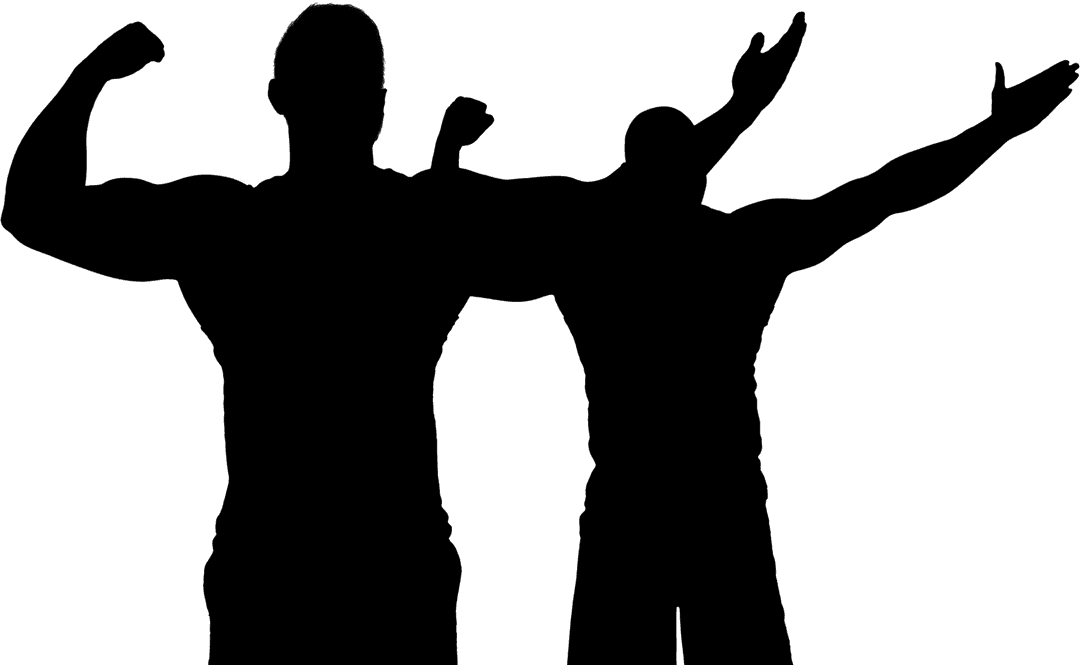 Silhouettes of Men Illustrating Sport and Lifestyle Concepts