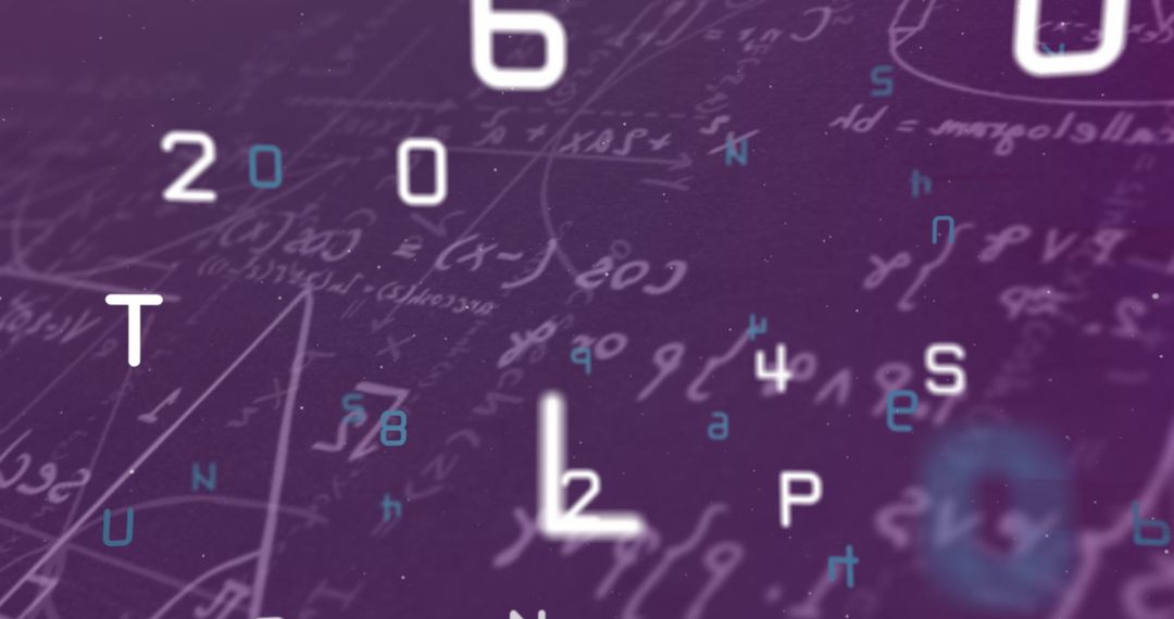 Abstract Math Numbers and Alphabets Over Equations