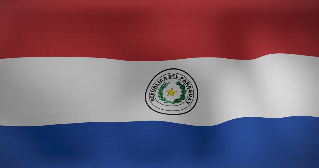 Paraguay Flag Waving majestically in the Breeze