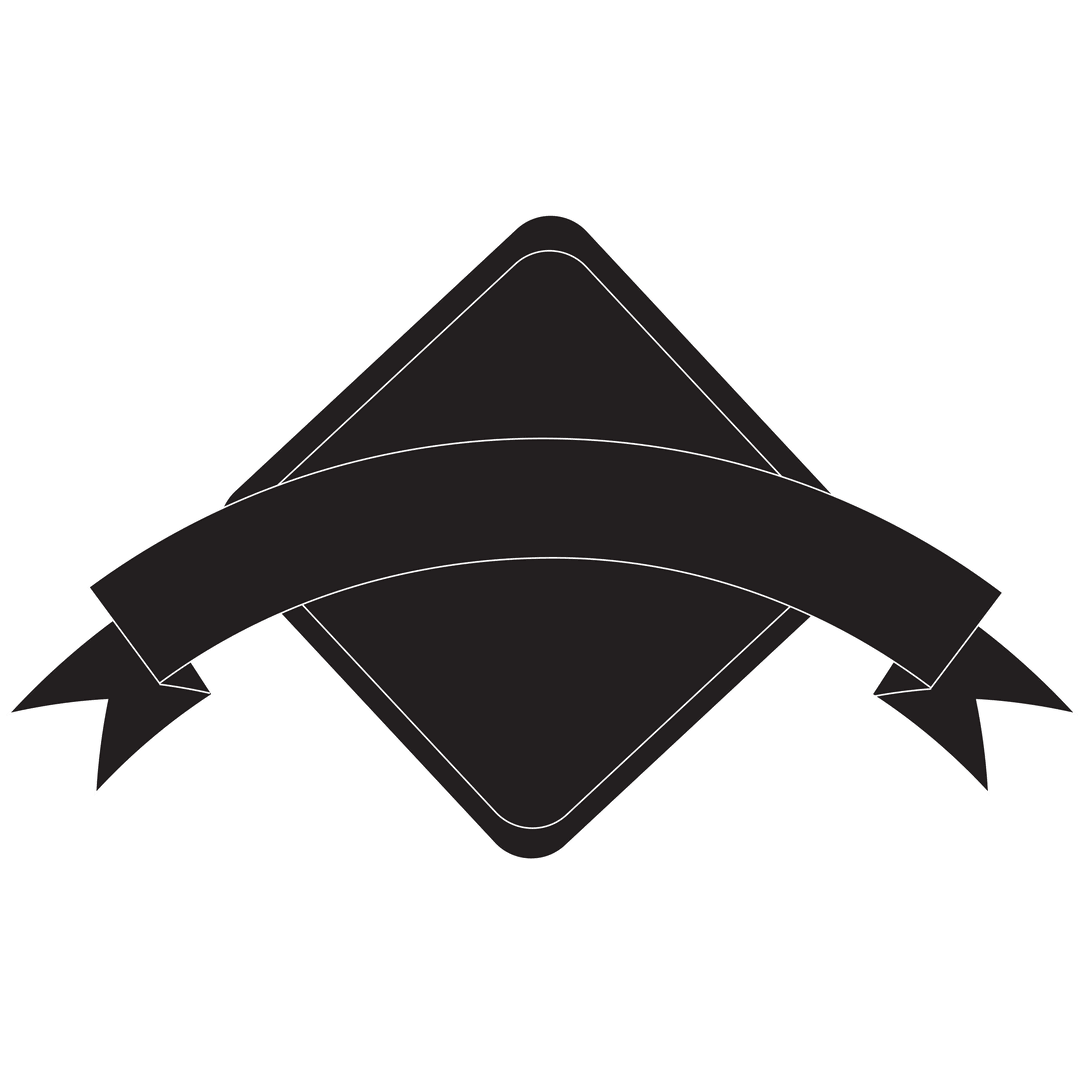 Transparent abstract label shape with ribbon design