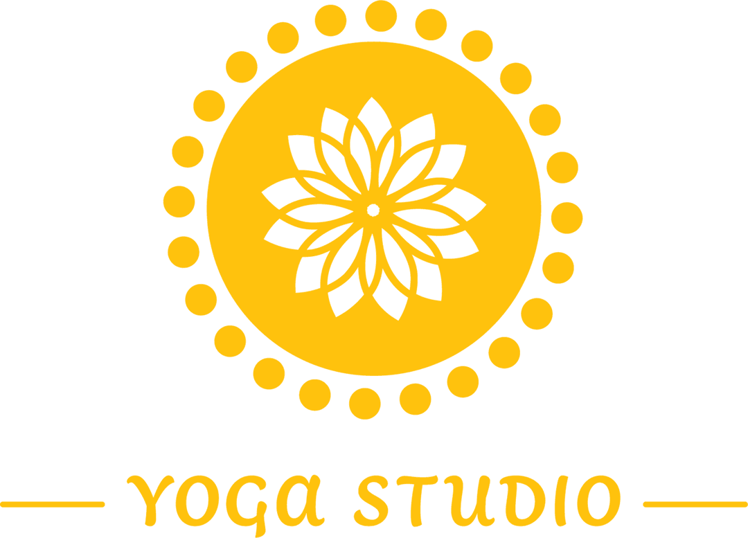 Stylized Yoga Studio Logo on Transparent Background
