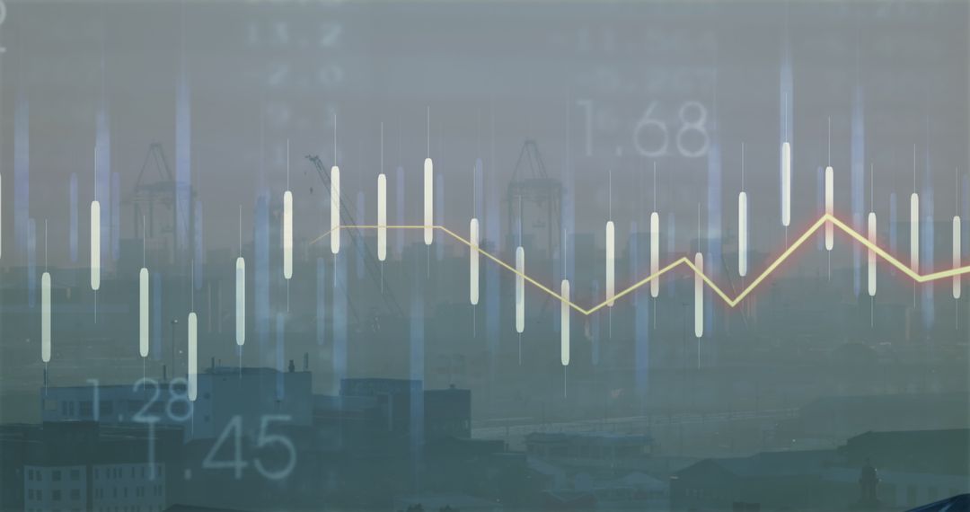 Financial Data Processing Over Cityscape