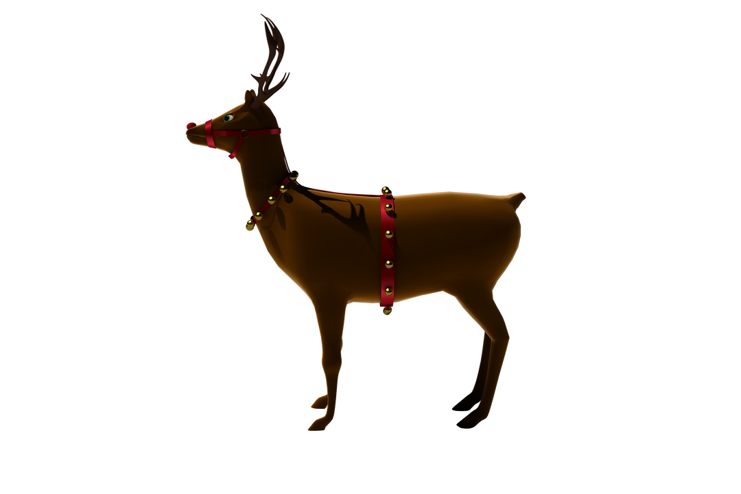 Transparent Christmas Reindeer with Bells and Festive Harness - Download Free Stock Images Pikwizard.com