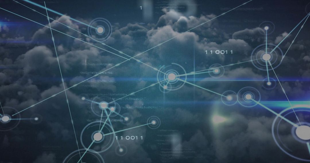 Digital Network Nodes Over Clouds Representing Data Connectivity