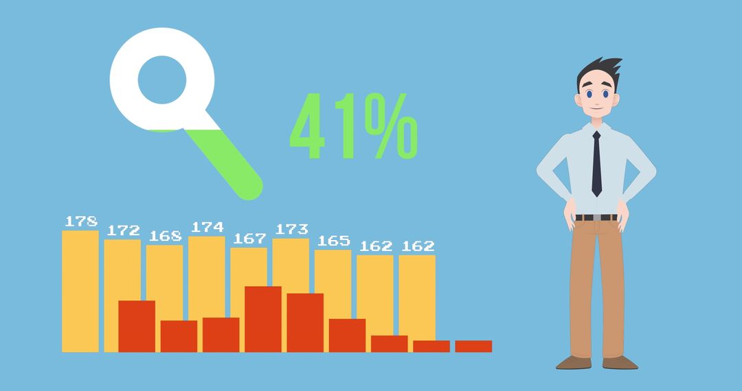 Confident Businessman with Growth Analysis and Bar Graph Visualization