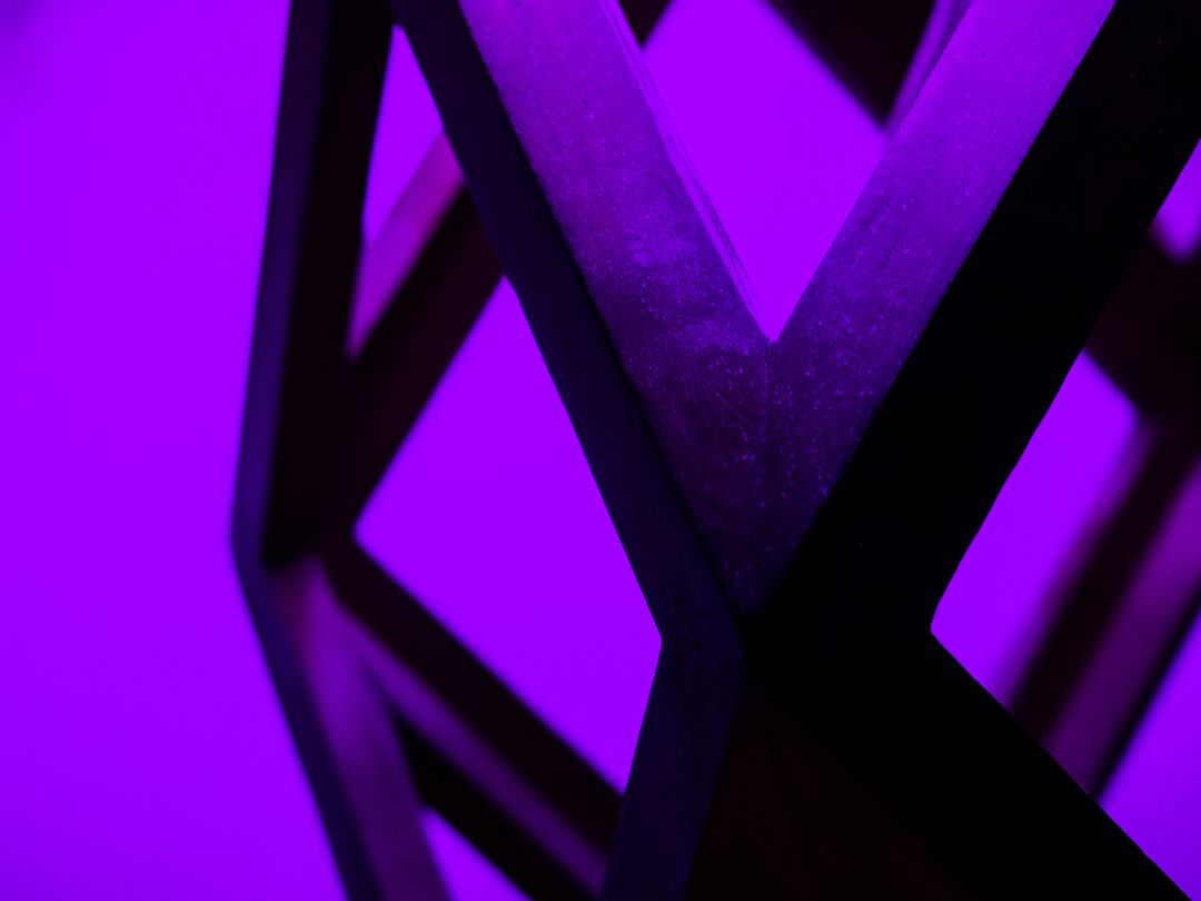 Abstract Geometric Structure in Bold Purple Illumination