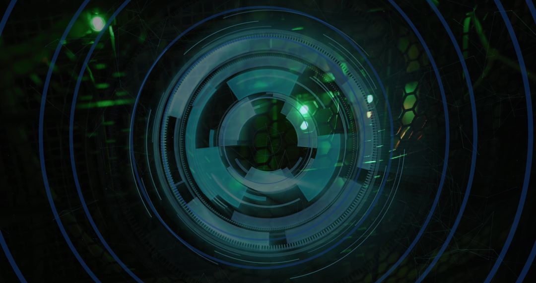 Futuristic Digital Interface Concept in Server Room