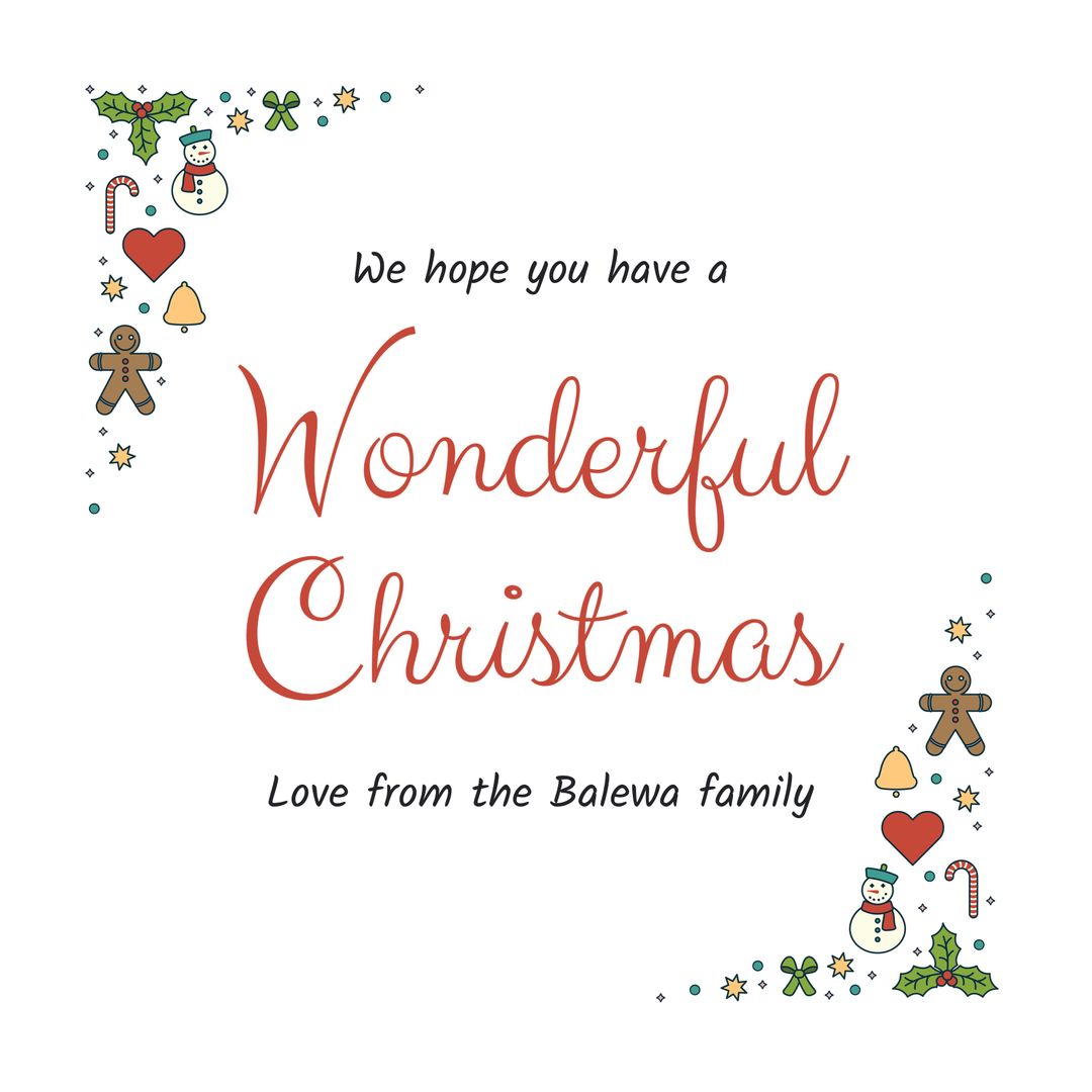 Festive Christmas Greeting Card with Doodles